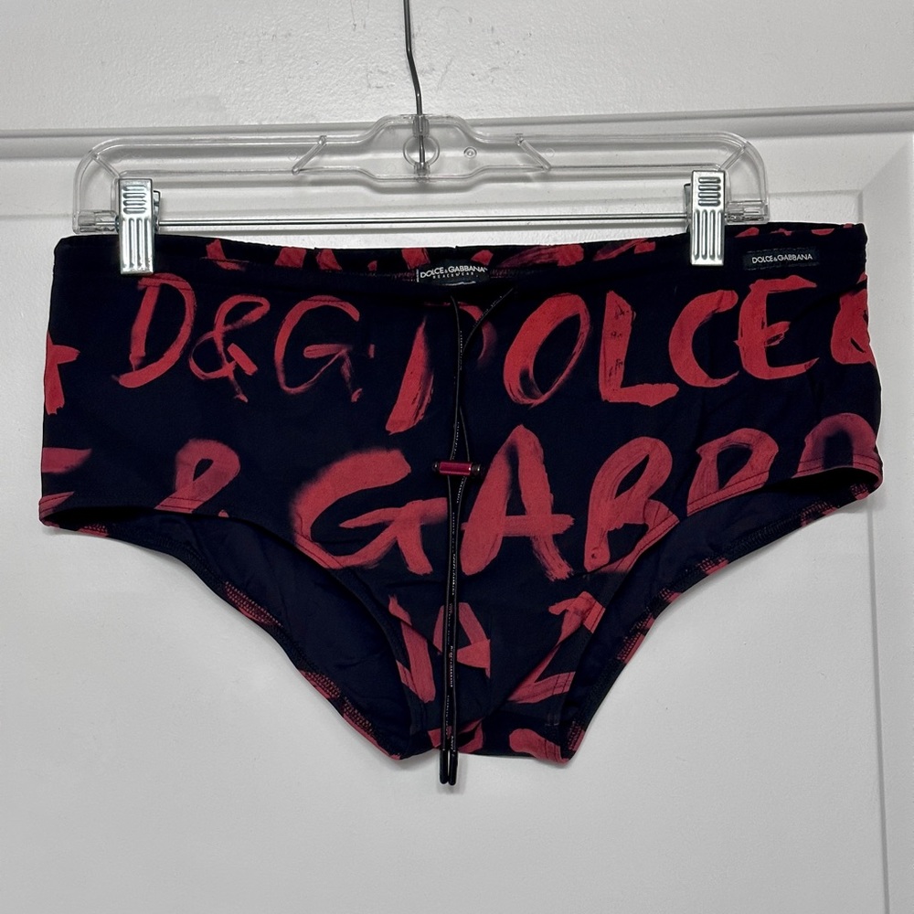 Dolce & Gabbana Speedo adjustable black and red swimsuit size L-XL